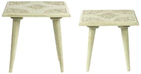 Conjunto de 2 mesas de apoio em madeira verde e dourada BELIDHA Beliani