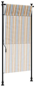Estore de rolo exterior 120x270 cm tecido/aço amarelo e branco