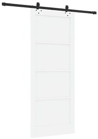 Porta Deslizante vidaXL com Conjunto de Ferragens Branca 86x211 cm Mad