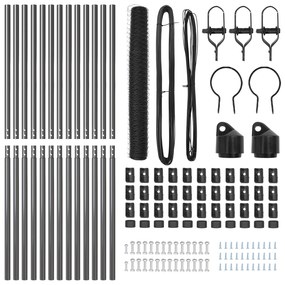Conjunto de Cercas Conjunto de 2 Cinza Metal 25 x 1,2 m Durável