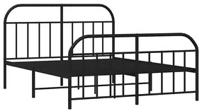 Estrutura de cama com cabeceira e pés 183x213 cm metal preto