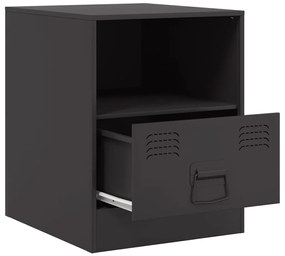 Mesa de cabeceira 34,5x39x44 cm aço preto