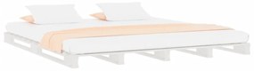 Cama de paletes 200x200 cm pinho maciço branco