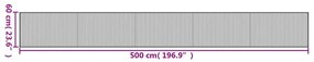 Tapete retangular 60x500 cm bambu castanho-escuro