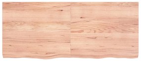 Bancada p/ WC 140x60x(2-6) cm madeira maciça tratada castanho