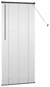 Persiana de Janela com cortinas Outros Manual Preto 80 x 130 cm Alumín
