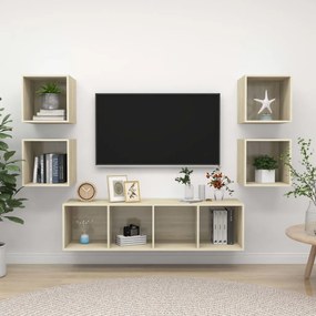 vidaXL 5 pcs conjunto móveis de TV derivados madeira carvalho sonoma