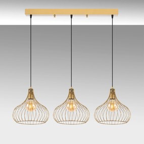 Chandelier Teldamla – Dourado Brilhante – 76 x 22 x 120 cm