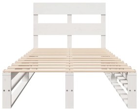 Cama sem colchão 90x190 cm madeira de pinho maciça branco