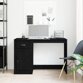Escrivaninha com Armazenamento Carvalho Negro 50x115x75 cm Madeira eng