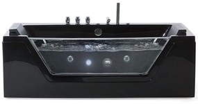 Banheira de hidromassagem em acrílico preto com LED 174 x 80 cm SAMANA Beliani