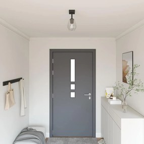 vidaXL Foco de teto com holofotes Preto 13 x 13 x 26 cm Vidro e Metal