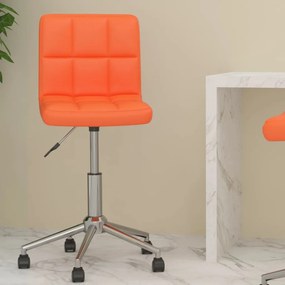 vidaXL Cadeira de escritório giratória couro artificial laranja