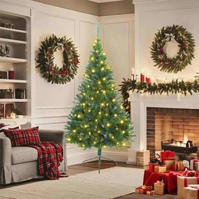 vidaXL Árvore de Natal Artificial Pré-iluminada Verde 180 cm PVC