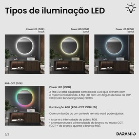 Espelho redondo com luz E1