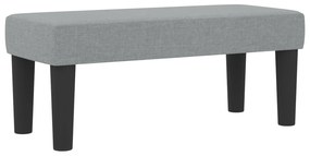 Cama Box Spring com Colchão &amp; Banco Cinzento-Claro 90x200 cm Tecido