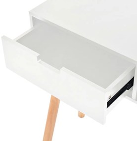Mesa consola de pinho maciço 80x30x72 cm branco