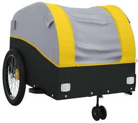 Reboque para bicicleta 45 kg ferro preto e amarelo