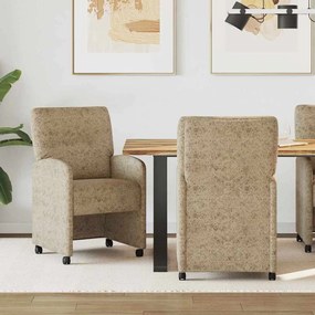 vidaXL Cadeiras de Jantar com Rodas com rodas 2 pcs Cinzento-claro