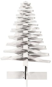 Árvore de Natal decorativa 100cm madeira de pinho maciça branco