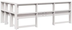 Estante cabeceira forma de L 120 cm madeira pinho maciça branco