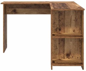 Escrivaninha de canto com armazenamento de madeira velha 140x113,5x75c