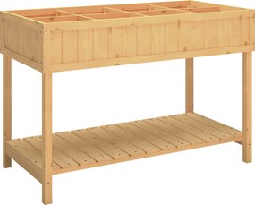 Outsunny Horta Floreira de Madeira Mesa de Cultivo com Prateleira Inferior Floreira Elevada para Cultivo 110x46x76 cm Madeira | Aosom Portugal