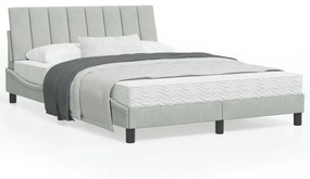vidaXL Estrutura de cama c/ luzes LED 120x200 cm veludo cinzento-claro