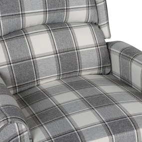 Poltrona reclinável tecido branco e cinzento