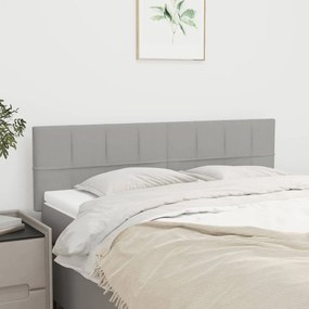 vidaXL Cabeceira de cama 2 pcs tecido 72x5x78/88 cm cinzento-claro