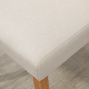 HOMCOM Conjunto de 2 Cadeiras de Sala de Jantar com Encosto Alto Assento Acolchoado e Estofados Tecido Transpirável com Tato de Linho 50x62x96cm Bege