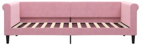 Sofá-cama com colchão 90x200 cm veludo rosa