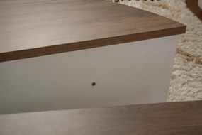 Mesa de Centro "Orion" – Nogueira e Branco, Conjunto Modular, 90x60x30