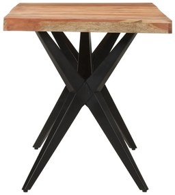 Mesa de jantar 140x70x76 cm madeira de acácia maciça preto