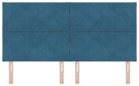 Cabeceira Design Blocos de Diamante Azul Escuro 180 cm Veludo