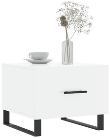 Mesa de centro 50x50x40 cm madeira processada branco brilhante