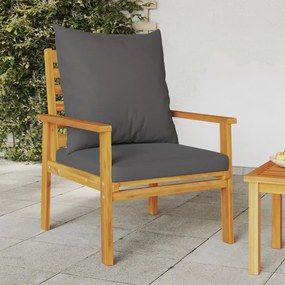 Cadeira de jardim 2 pcs c/ almofadão madeira de acácia maciça