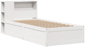 Cama sem colchão 90x200 cm madeira de pinho maciça branco