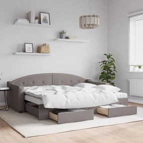 vidaXL Sofá-cama c/ gavetão/gavetas 80x200 cm tecido cinza-acastanhado
