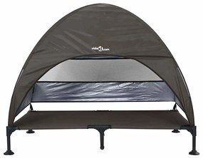 Cama Elevada para Cães com Toldo Removível Marrom XL Aço
