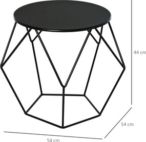Mesa de Centro de Metal Estilo Moderna Mesa de Apoio Redonda para Sala