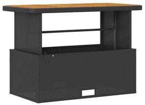 Conjunto de Jantar para Jardim de 4 Peças com Almofadas Preto Rattan d