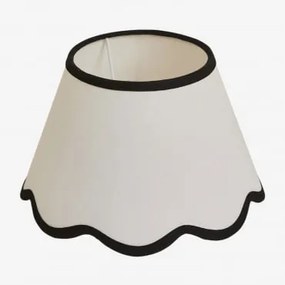 Abajur De Berna Ø25 Cm & Linho Branco - Preto - Sklum