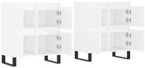 Aparadores 2 pcs derivados de madeira branco brilhante