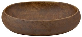 Lavatório de bancada oval 59x40x15 cm cerâmica castanho