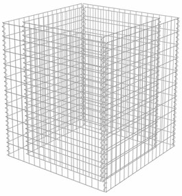 Canteiro elevado/cesto gabião 90x90x100 cm aço galvanizado