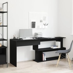 Mesa vidaXL Preta Carvalho 200x50x76 cm Madeira engenheirada