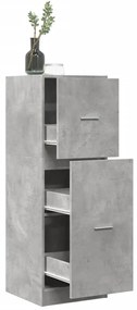 vidaXL Armário boticário 40x41x118 cm derivados madeira cinza cimento