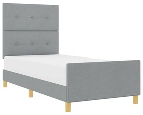 Cama de Tecido Cinza Claro vidaXL 80x200 cm