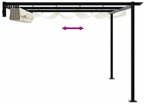 Gazebo Montado na Parede Creme 3 x 4 m Aço